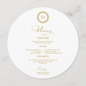 リースモノグラム結婚のメニューカード金ゴールド メニュー (正面)