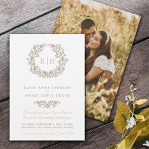 リースモノグラム結婚の写真を収穫