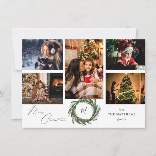 リースモノグラ素朴ム5写真メリークリスマスW (正面)