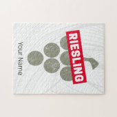 リースリングつる植物ヴィンテージワインドリンカーブドウデザイン ジグソーパズル (横)