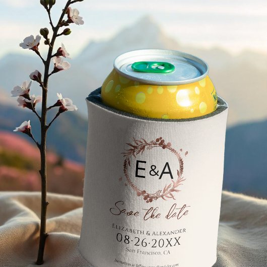 リースワイルドフラワー春の結婚式日付の保存 缶クーラー