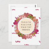 リースヴィンテージおもしろいラブバレンタインの水色 ポストカード (正面/裏面)