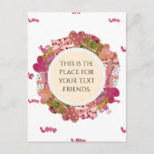 リースヴィンテージおもしろいラブバレンタインの水色 ポストカード (正面)