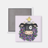 リース付き牛 – 磁石 (正面/裏面)