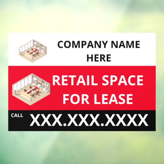 リース会社のロゴ用に小売宇宙をパーソナライズ ウィンドウサイン (シート3)