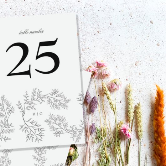 リース伝統的フローラリースモノグミニマルラム テーブルナンバー