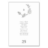 リース伝統的フローラリースモノグミニマルラム テーブルナンバー (裏面)