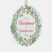 リース初めてのクリスマスを祖父母として セラミックオーナメント (右)