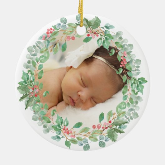 リース初めてのクリスマスを祖父母として セラミックオーナメント (裏面)