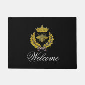 リース及び蜂は及びあなたの色及び挨拶を戴冠させます ドアマット (正面)