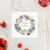 リース水彩フローラブライダルシャワー スタンダードカクテルナプキン (インサイチュ)