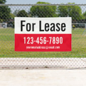 リース用赤白および黒文字の電話番号 横断幕 (インサイチュ)