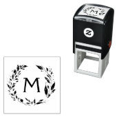 リース素朴つる植物モノグラムハンドスタンプ セルフインキングスタンプ (インサイチュ)