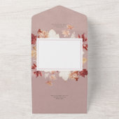 リース素朴の紅葉ブルゴーニュNoディナー オールインワン招待状 (外側)