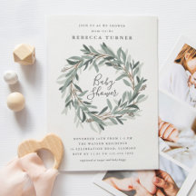 リース素朴の赤ちゃんシャワー招待