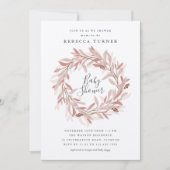 リース素朴の赤ちゃんシャワー招待 招待状 (正面)