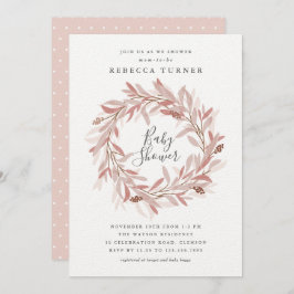 リース素朴の赤ちゃんシャワー招待 招待状