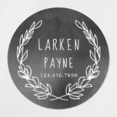 リース素朴の黒板の子供の名前の防水 ラベル (デザイン2)