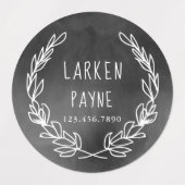 リース素朴の黒板の子供の名前の防水 ラベル (デザイン1)