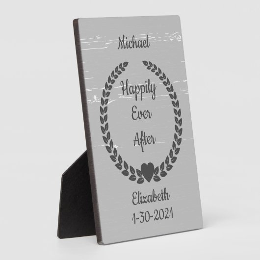 リース素朴ウッドグレーハイリーエバーアフターカスタム フォトプラーク (側面)