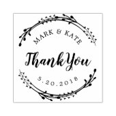 リース素朴カスタム結婚式のお願いありがとう ラバースタンプ (インプリント)