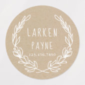 リース素朴クラフト紙キッズ防水シール ラベル (デザイン2)