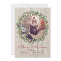 リース素朴クリスマスフォトカード