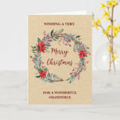 リース素朴グランドニースメリークリスマス カード (黄色い花)