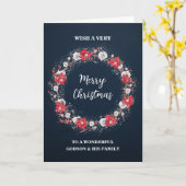 リース素朴ゴッドソン&ファミリーメリークリスマスカード カード (黄色い花)