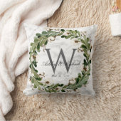 リース素朴マーブルモノグラム結婚ズキープサケ クッション (ブランケット)