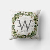 リース素朴マーブルモノグラム結婚ズキープサケ クッション (裏面)