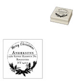 リース素朴メリークリスマス差出人住所 ラバースタンプ (押印)