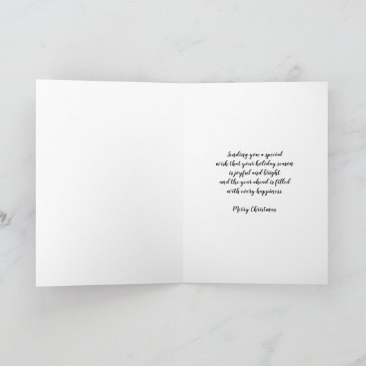 リース素朴甥と家族メリークリスマス カード (内部)