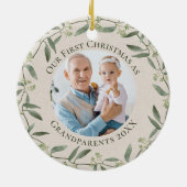 リース素朴第1回クリスマスおばあちゃん2写真 セラミックオーナメント (裏面)