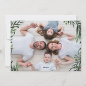 リース素朴金ゴールドメリークリスマス2写真 シーズンカード (裏面)