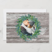 リース素朴2枚フォトメリークリスマススクリプト シーズンカード (裏面)