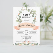 リース赤面バラ誕生日 招待状 (スタンド正面)