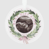 リース超音波写真最高のギフトピンクのクリスマス オーナメント (裏面)