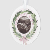 リース超音波写真最高のギフトピンクのクリスマス オーナメント (正面)