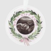 リース超音波写真最高のギフトピンクのクリスマス オーナメント (正面)