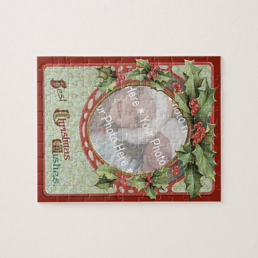 リース追加A写真クリスマスフレーム ジグソーパズル (横)