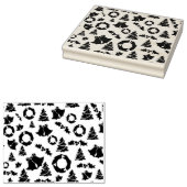 リース鐘クリスマスツリーのホリースタンプ ラバースタンプ (押印)