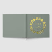 リース離れのSage Green金ゴールドID1056 ゲストブック (全面)