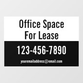 リース電話番号白黒のオフィス宇宙 ウィンドウサイン (シート)