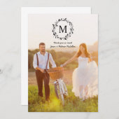 リース・オーバー素朴レイ・モ結婚ノグラムズ・ザンキュー サンキューカード (正面/裏面)
