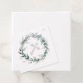 リース&ピンククロスコミュニオンバプテスマ《キリスト教》洗礼式や命名式 フェイバータグ (インサイチュ)