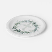 リース&ブルークロスコミュニオンバプテスマ《キリスト教》洗礼式や命名式 ペーパープレート (アングル)