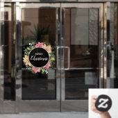 リース ポインセチア ホーリー ベリー ウィンドウサイン (オフィスドア)