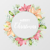 リース ポインセチア ホーリー ベリー ウィンドウサイン (シート)