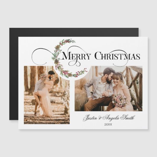 リース&メリークリスマスタイポグラフィ数々の – 写真 (正面/裏面)